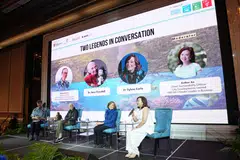 From left: Dr Shawn Lum, senior lecturer at Nanyang Technological University’s Asian School of the Environment; Dr Jane Goodall, founder of the Jane Goodall Institute; Dr Sylvia Earle, founder of Deep Hope and Mission Blue; and Esther An, chief sustainability officer of CDL.