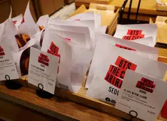 Bakery products bearing BTS logos on display at a cafe in Seoul. South Korea is already reaping the benefits from BTS' reunion. 