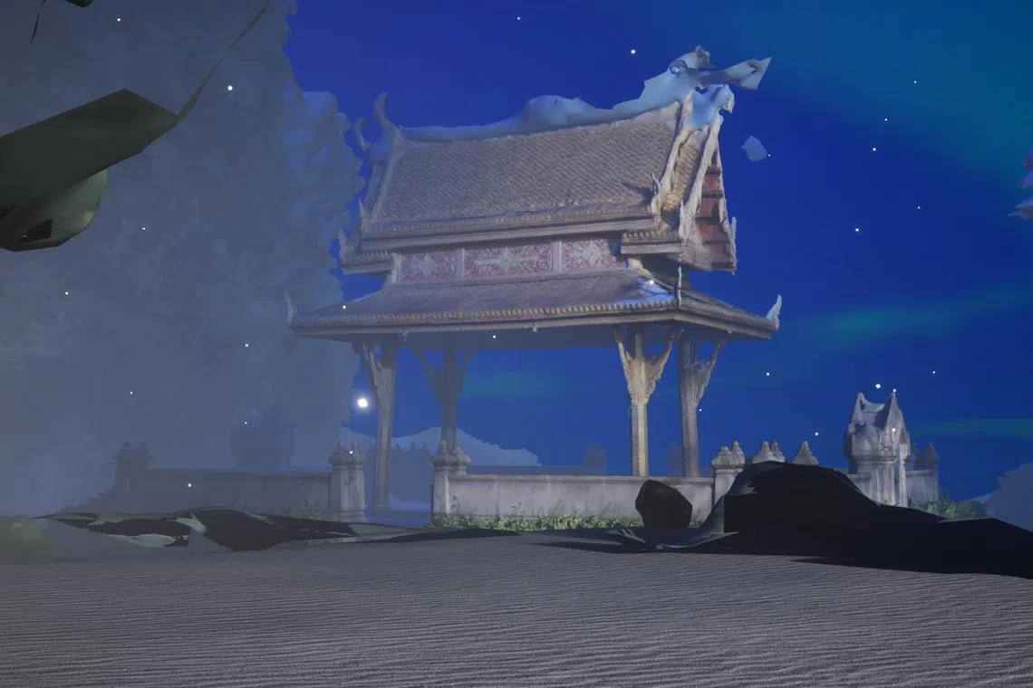 A virtual reality still of Saroot Supasuthivech’s Spirit-forward in G Major, 2023.