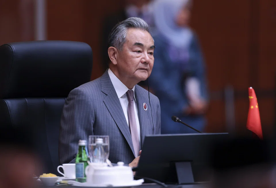 Chinese Foreign Minister Wang Yi attends the Asean Post-Ministerial Conference with China at the Kuala Lumpur Convention Centre in Kuala Lumpur, Malaysia, July 10, 2025.  
