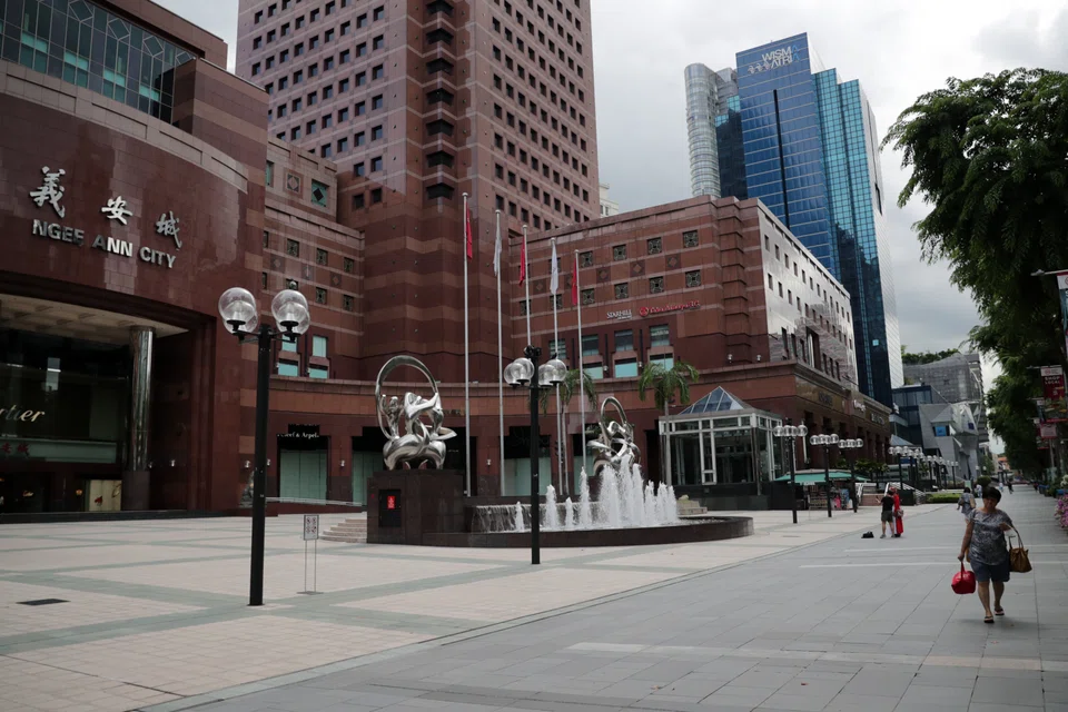 The Reit manager noted that its Singapore portfolio, comprising interests in Wisma Atria (background) and Ngee Ann City (foreground), continue to contribute the bulk of total revenue at 59.9 per cent of total revenue in H2 FY21/22.