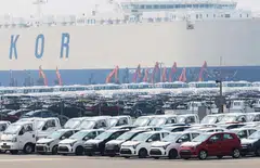 Cars for export at a port in Pyeongtaek, South Korea, April 2, 2025. South Korea’s exports to the United States hit a record high of US$127.8 billion in 2024, with automobiles - the top-selling product - accounting for 27 per cent of the total.