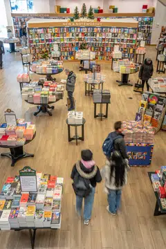 Customers browsing at Barns & Noble in New York. While sales are solid and bookstores are generally flourishing, the book business still faces a dizzying set of challenges. 