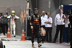 Red Bull Racing's Dutch driver Max Verstappen leaves after the Formula One Singapore Grand Prix night race at the Marina Bay Street Circuit in Singapore on Oct 2, 2022. 