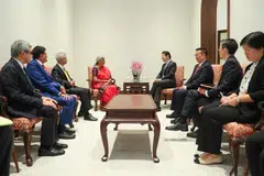 Prime Minister Lawrence Wong receiving a call from India’s delegation to the second India-Singapore Ministerial Roundtable on Aug 26. 