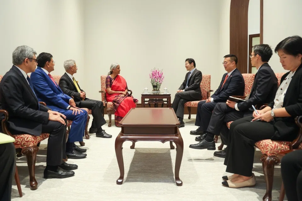 Prime Minister Lawrence Wong receiving a call from India’s delegation to the second India-Singapore Ministerial Roundtable on Aug 26. 