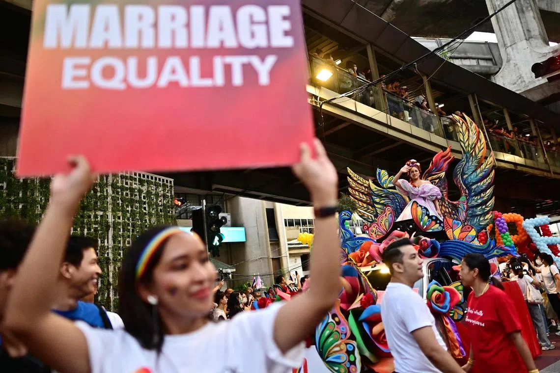 The law on marriage now uses gender-neutral terms in place of “men”, “women”, “husbands” and “wives”, and also grants adoption and inheritance rights to same-sex couples.
