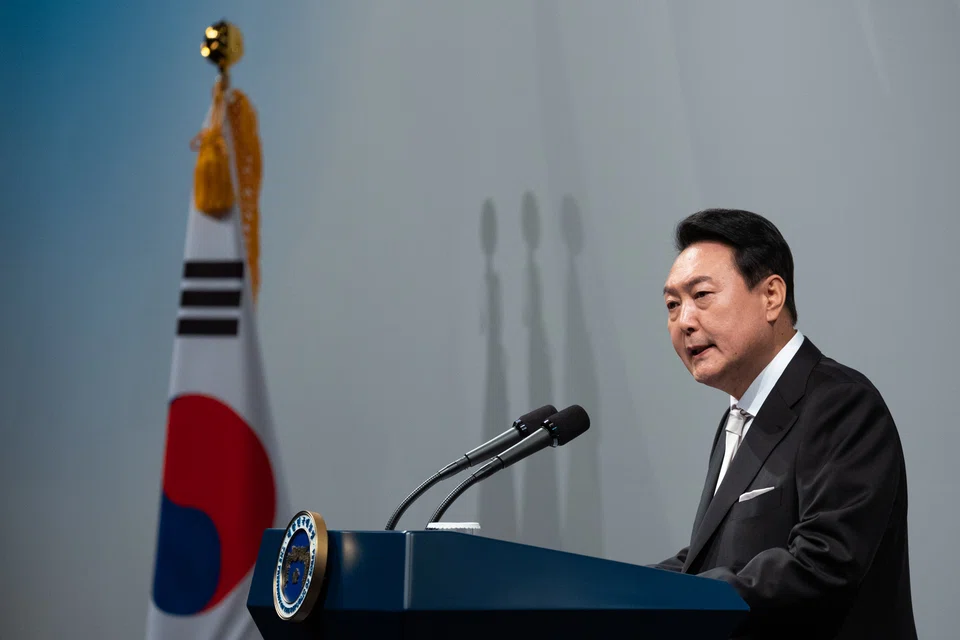 President Yoon Suk-yeol, a conservative expected to take a harder line on the North, in his inaugural address on Tuesday called on his neighbour’s leaders to give up nuclear weapons in return for economic aid.