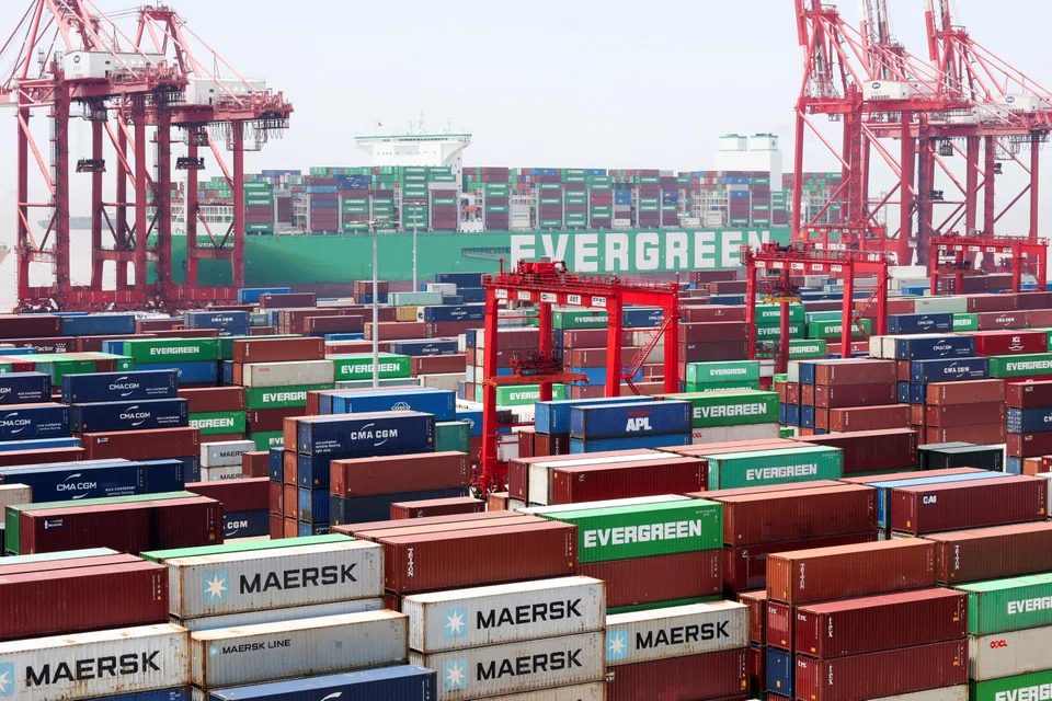 Shipping containers at Yangshan Port outside of Shanghai, China, June 17, 2025.  