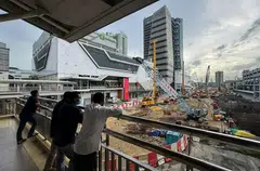 The construction site of Johor Bahru's RTS Link near Sultan Iskandar CIQ and JB Sentral KTM railway station. 