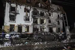 The Park Hotel in central Kharkiv, Ukraine, on Jan 11 after a Russian missile strike. The narrative around the conflict has turned more positive for Russia recently, with Moscow reportedly making some territorial gains.