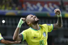 In the 61st minute, Neymar pounced on a loose ball and confidently drove home a right-foot shot to put his team 4-0 up in the game in Belem.