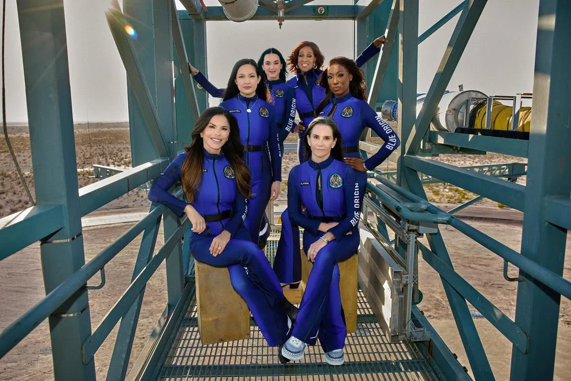 The flight included a pop star, a TV journalist, an aerospace engineer, a film producer, and a bioastronautics research scientist-turned-activist. Also on board was Lauren Sanchez, a businesswoman, journalist, author, philanthropist and the fiancée of Blue Origin founder Jeff Bezos.