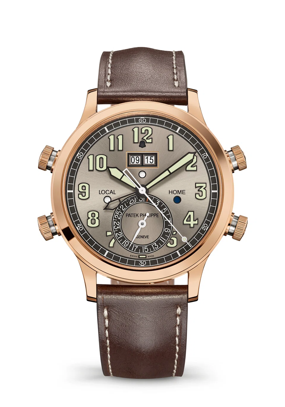 The 5520RG Alarm Travel Time is the only Patek Philippe chiming watch with a water-resistant case.