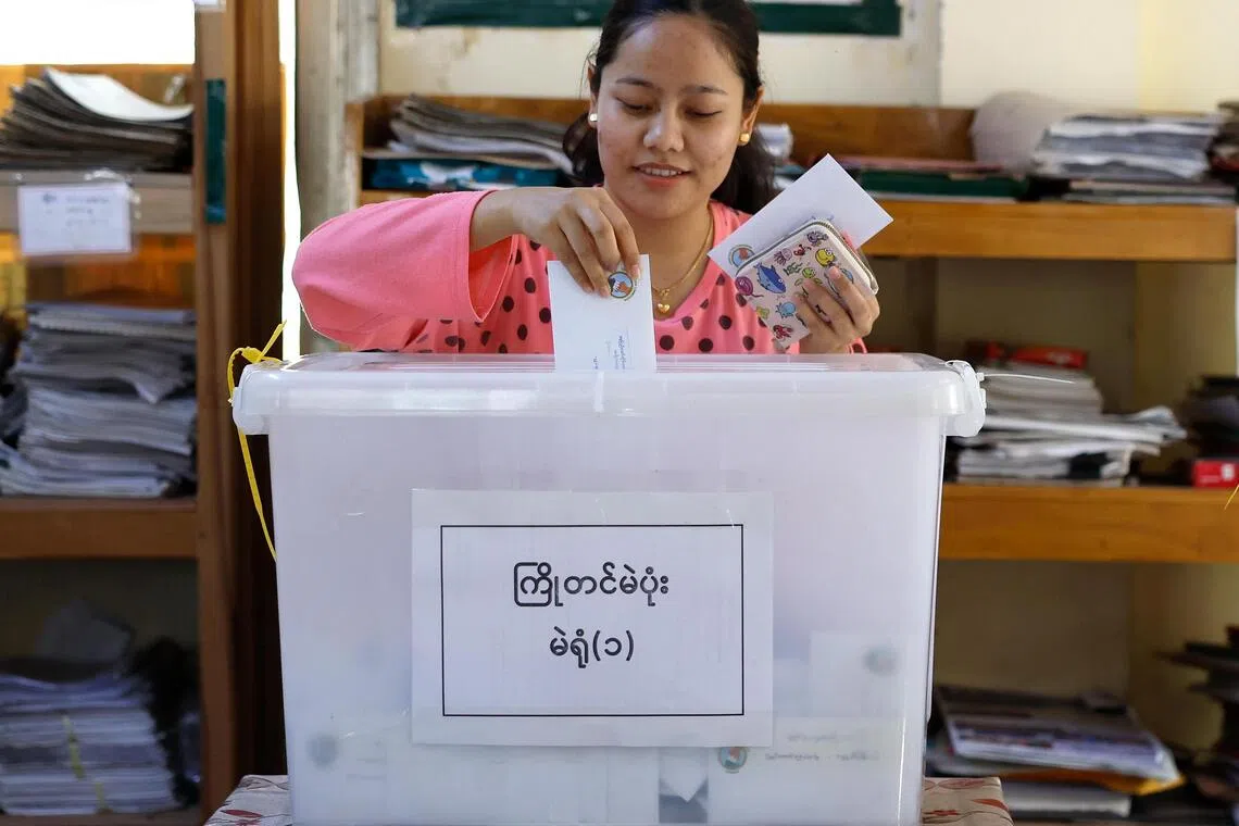 Voting for the general election will be held in three phases, in only 265 of Myanmar’s 330 townships.