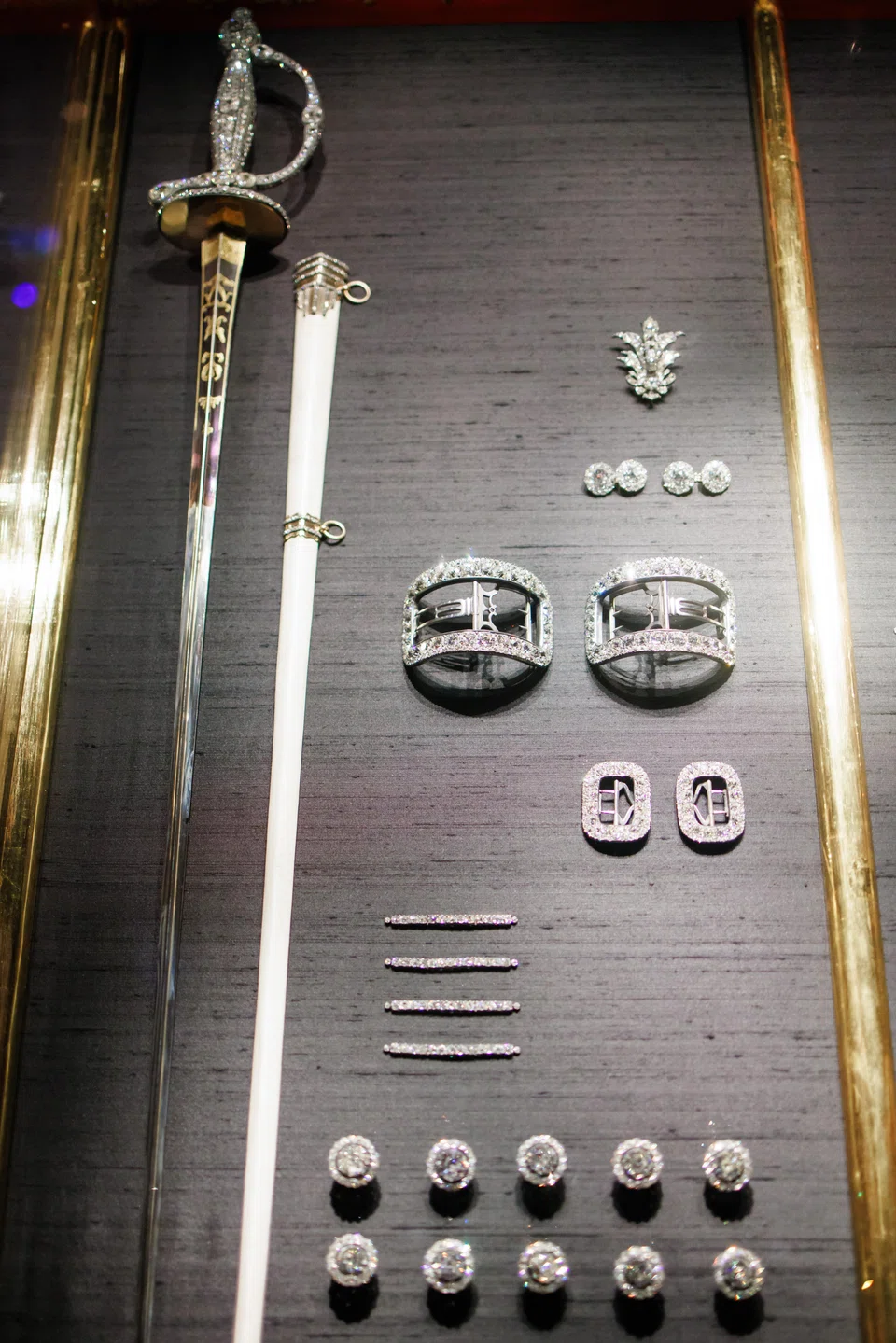 Recovered jewels and pieces from a burglary are on display at the Historic Green Vault (Gruenes Gewoelbe) museum in Dresden, Germany.