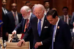 US President Joe Biden (centre) and Indonesian President Joko Widodo (right) plan to discuss economic issues, clean energy initiatives and ways to bolster regional peace and stability, the statement from the White House said.