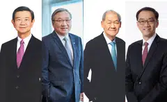 From left: Wong Kan Seng, chairman, UOB; Danny Teoh, chairman, Keppel Corporation; Rolando C Gapud, executive chairman, Del Monte Pacific; and Michael Lau, chairman, Sing Investments & Finance.