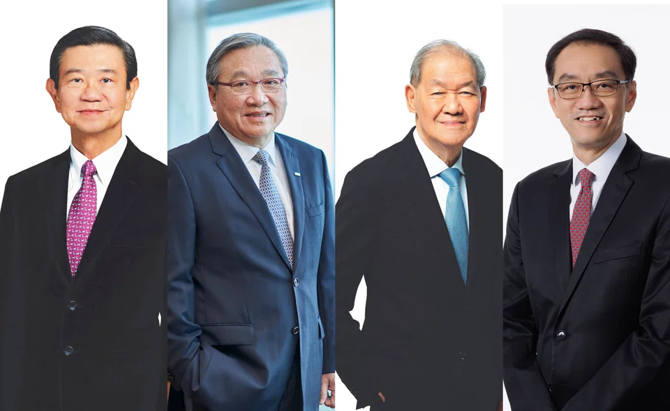 From left: Wong Kan Seng, chairman, UOB; Danny Teoh, chairman, Keppel Corporation; Rolando C Gapud, executive chairman, Del Monte Pacific; and Michael Lau, chairman, Sing Investments & Finance.