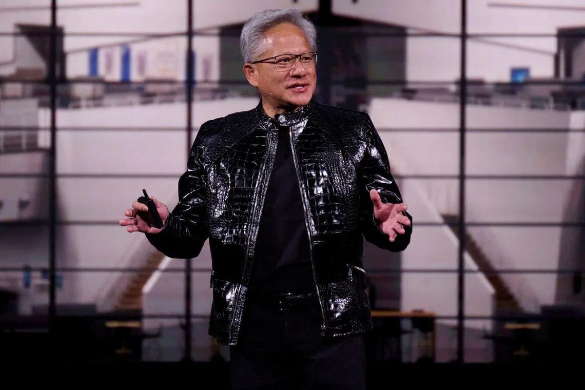 Nvidia CEO Jensen Huang speaks at CES 2026 in Las Vegas, Nevada, Jan 5, 2026. 