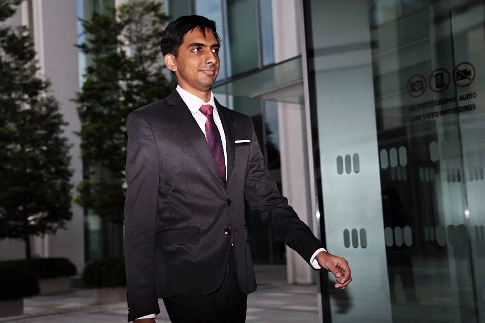 Former WP cadre Yudhishthra Nathan arriving at the State Courts on Oct 21.  