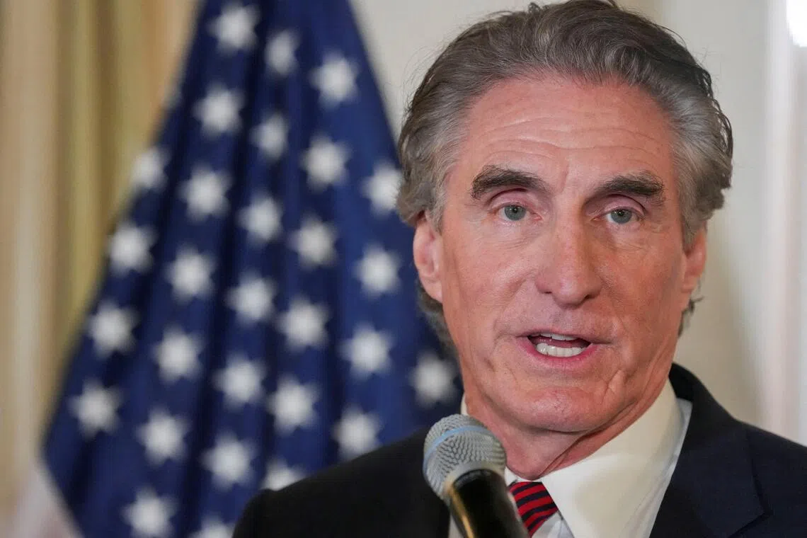 US Secretary of Interior Doug Burgum gives a speech at the reception of the Indo-Pacific Energy Security Ministerial and Business Forum at US Ambassador's Residence, Tokyo, Japan, March 13, 2026.  