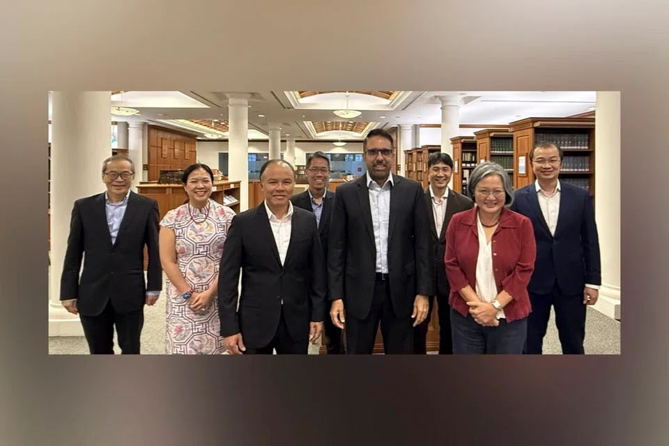 WP chief Pritam Singh (fourth from right) with the party's other elected MPs (from left) Dennis Tan, He Ting Ru, Faisal Manap, Gerald Giam, Jamus Lim, Sylvia Lim and Louis Chua.