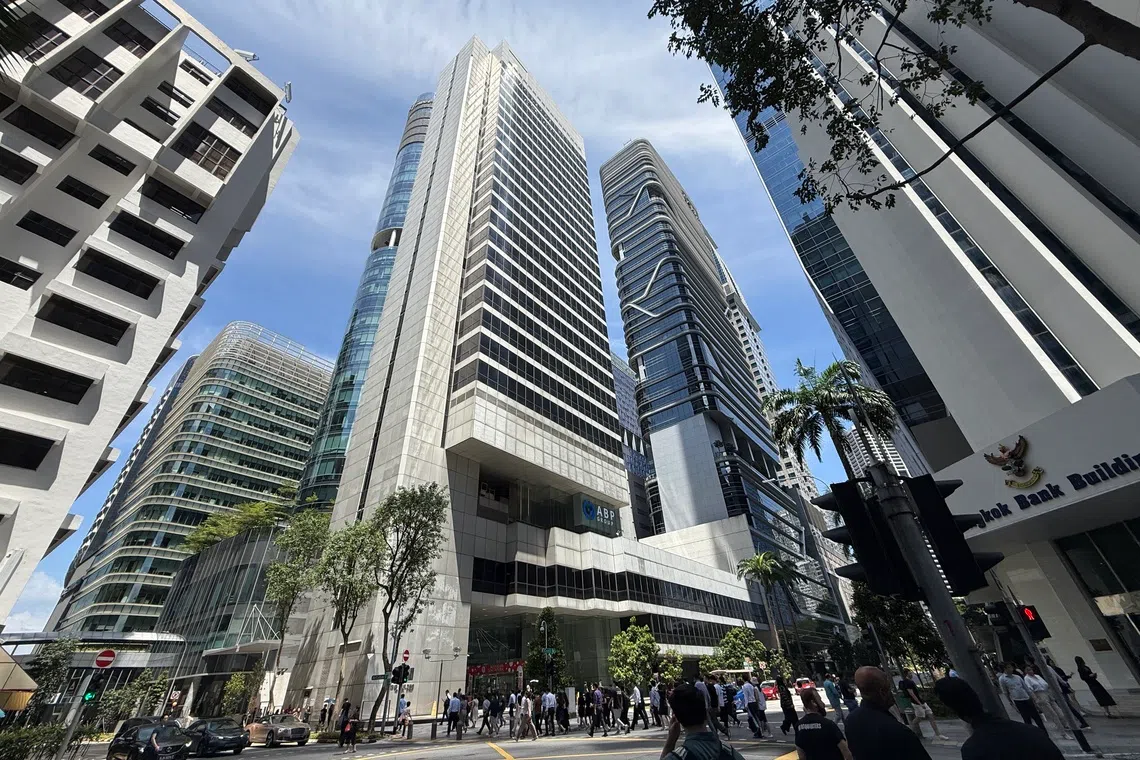 The office floor for sale is located on level 19 of the 26-storey GB Building (above), and spans around 5,425 square feet. 