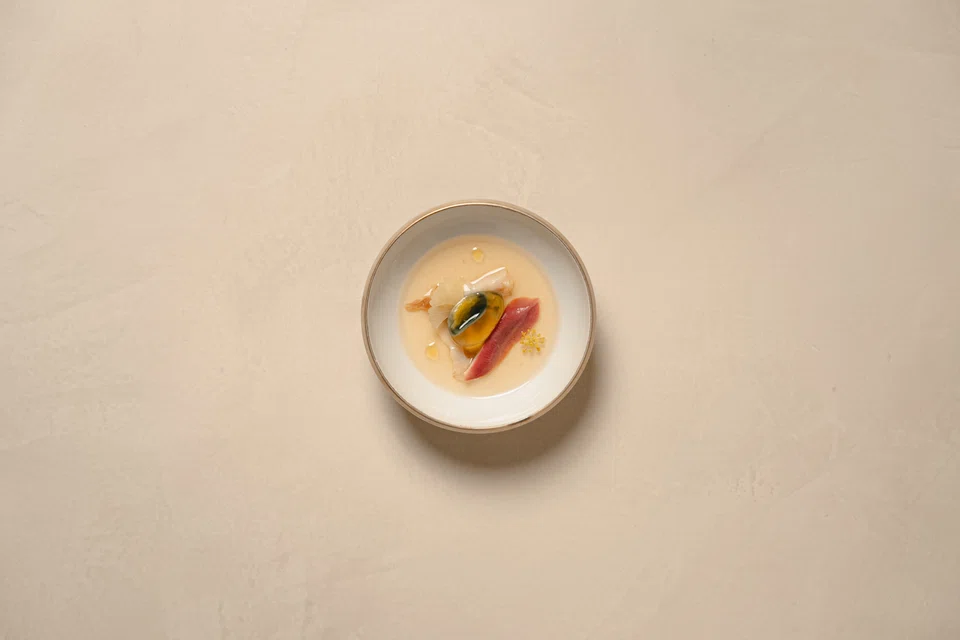 Pidan tofu is a reinvention of the tofu and century egg classic.