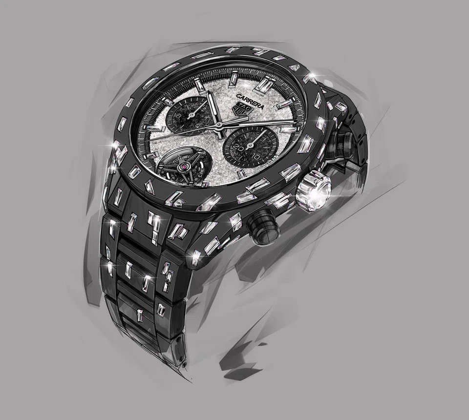 The TAG Heuer Carrera Plasma Diamant d'Avant-Garde Chronograph Tourbillon 44 mm.