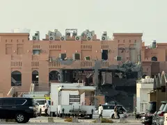 A damaged building, following an Israeli attack on Hamas leaders in Doha, Qatar.