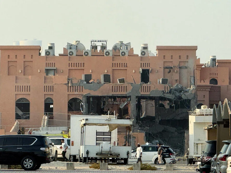 A damaged building, following an Israeli attack on Hamas leaders in Doha, Qatar.