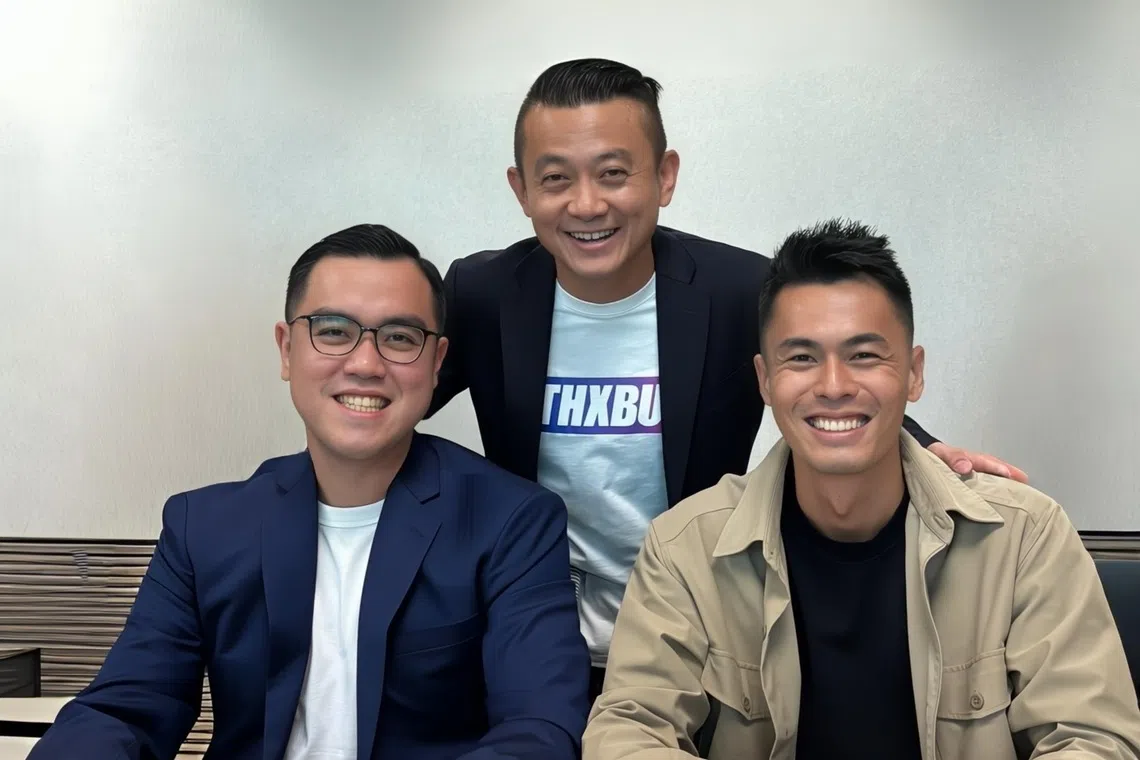 From left: Hepmil co-founder Karl Mak; vice-chairman, Jeffrey Seah; and co-founder Adrian Ang. Seah says media companies need to find their niche to succeed.