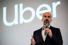 Uber CEO Dara Khosrowshahi speaks during a press conference in Seoul, South Korea, Aug 30, 2024. 
