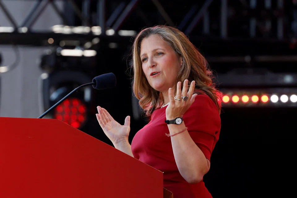 In a statement, Canada's Deputy Prime Minister Chrystia Freeland's office accused China of unfair competition that “threatens Canadian workers and businesses.” 