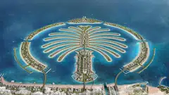 Illustration of the Palm Jebel Ali island in Dubai.