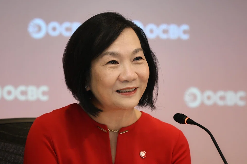 OCBC group CEO Helen Wong's 2023 annual pay comprised a base salary, a bonus, deferred shares and payment in the form of other benefits. 