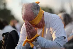 A demonstrator in Israel calling for the release of hostages in Gaza. Various sources say Donald Trump wants to see the war in Gaza end and the hostages there freed before he assumes office in January.
