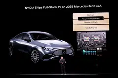 Jensen Huang, CEO of Nvidia, announced the details about the company's new MB.Drive Assist Pro for Mercedes-Benz, at CES 2026 in Las Vegas on Jan 5. 