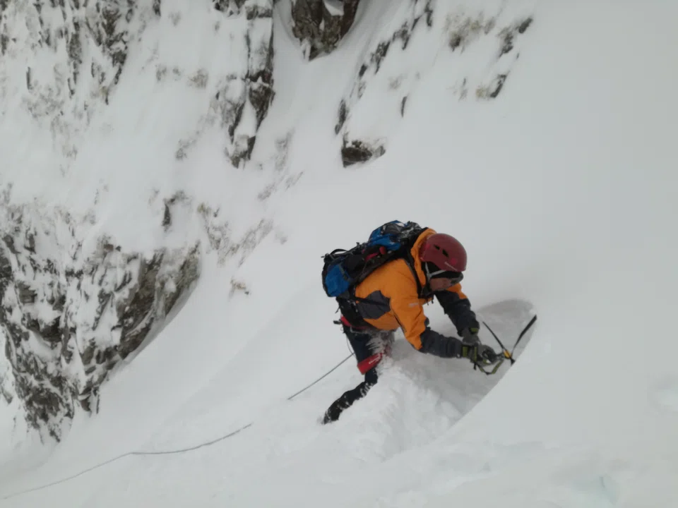 Building an anchor on a peak in Scotland, 2017