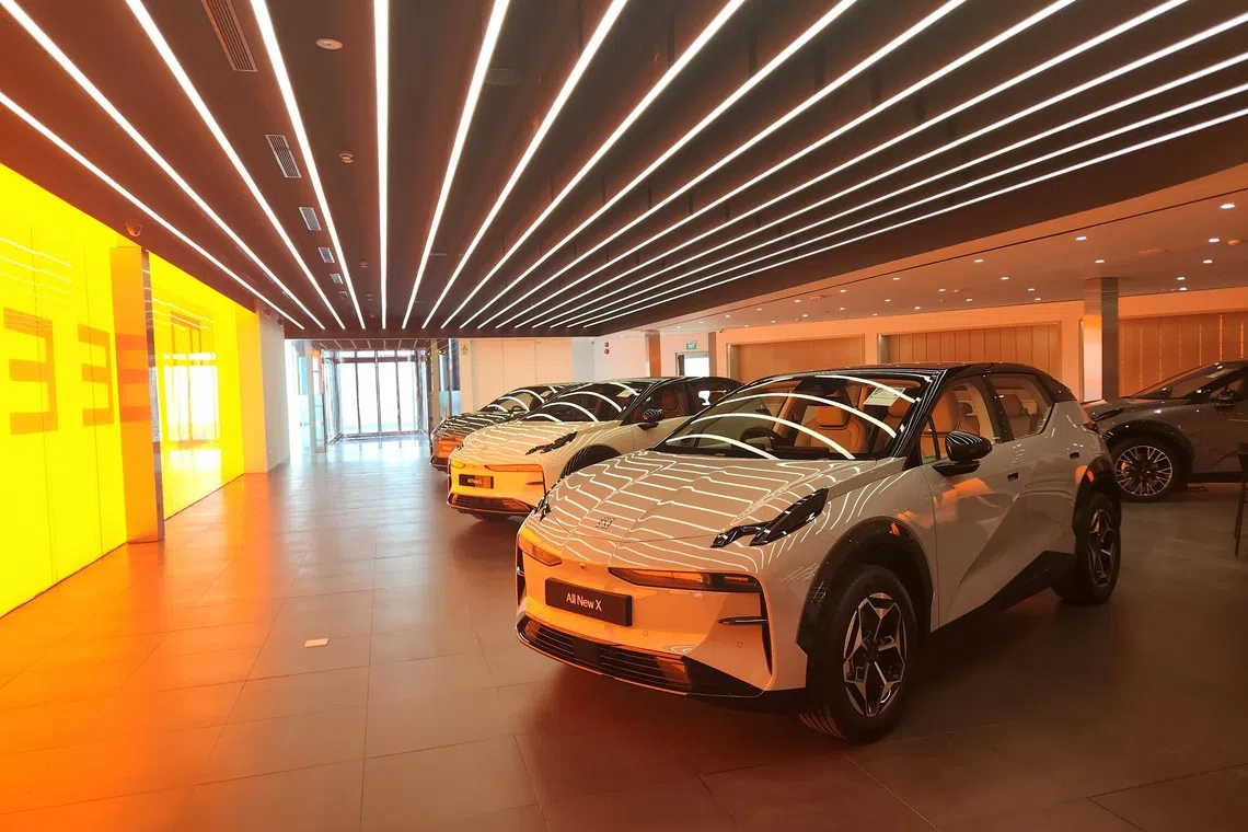 Zeekr X SUV at the new Zeekr showroom in Singapore 