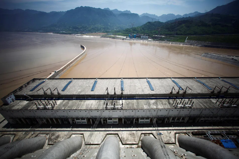 A view from the Three Gorges dam over the Yangtze River in Yichang, Hubei province. The investment is part of the government’s grand plan to build 455 gigawatts of desert renewables projects by 2030.