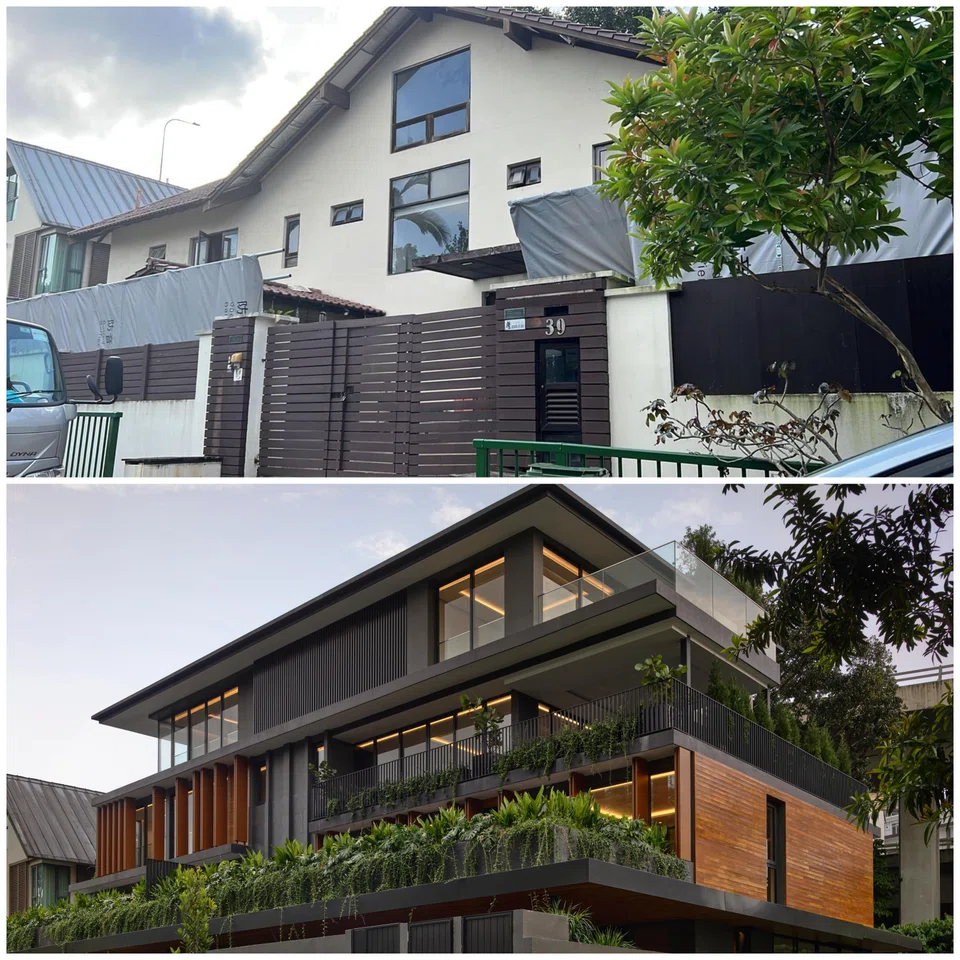 Kapa's pair of semi-detached houses in Westlake Avenue were rebuilt from a bungalow. Rather than produce a mirrored pair, the two homes were designed as a considered whole to look like part of an evolving streetscape. 