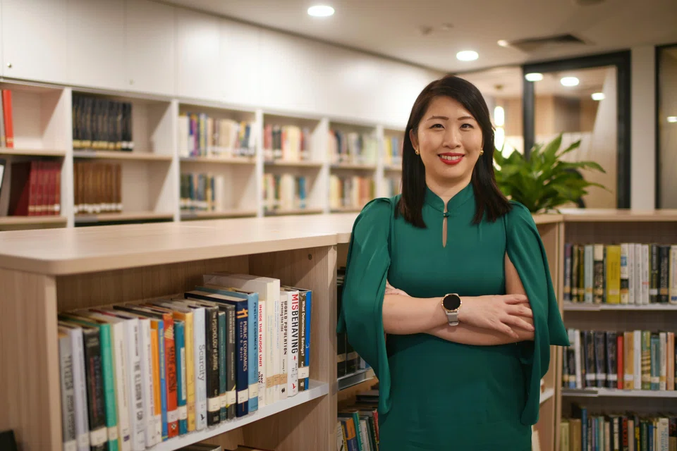 Gillian Tan, MAS’ chief sustainability officer and assistant managing director (development & international) at her first interview with the media on Tuesday at the MAS Building.