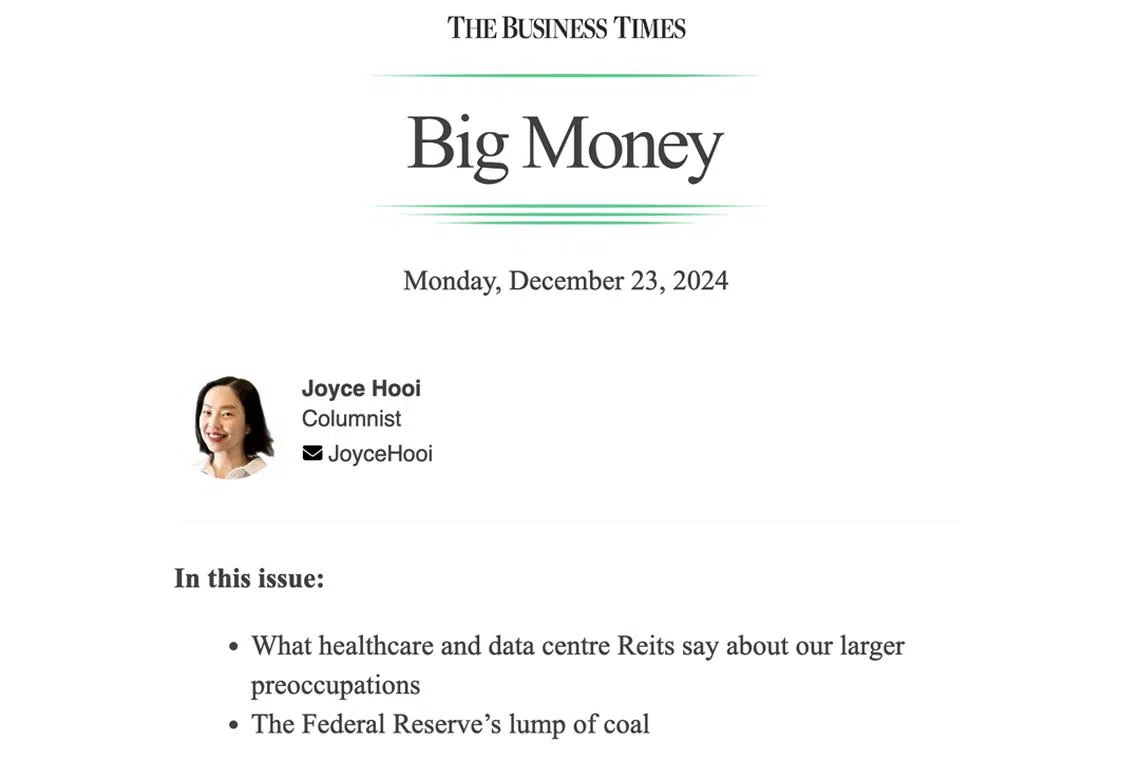 There are two mega listings in the pipeline that could not only inject some life into the Singapore stock market, but more importantly, be emblematic of larger investor preoccupations next year, writes BT columnist Joyce Hooi.