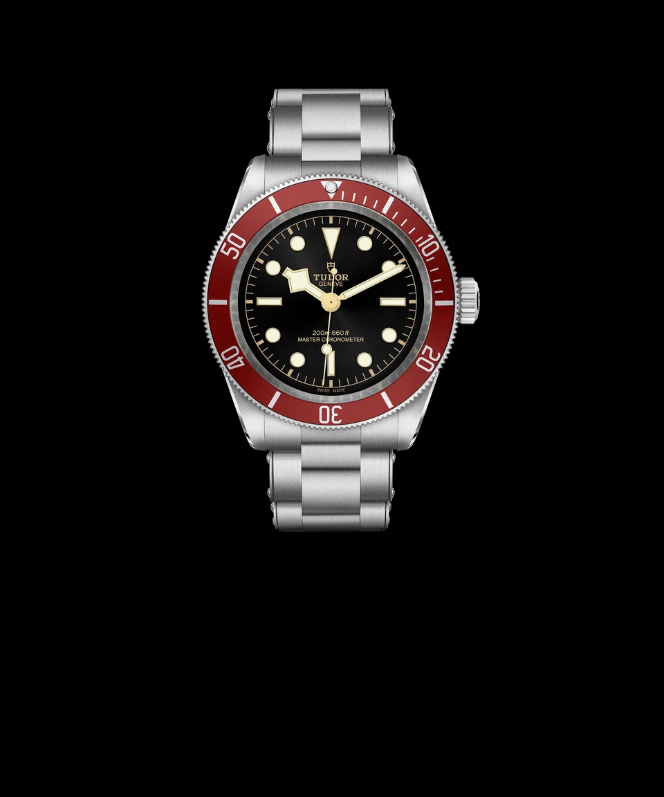 The Black Bay with a burgundy bezel.