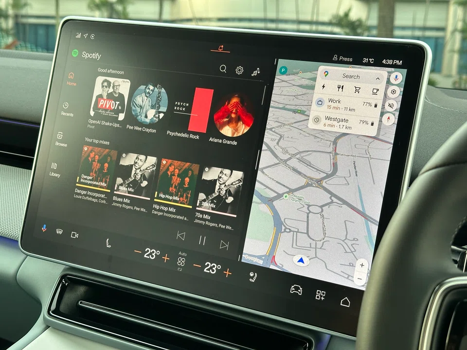 The virtual controls on the touchscreen control everything, even aiming the air-con vents.
