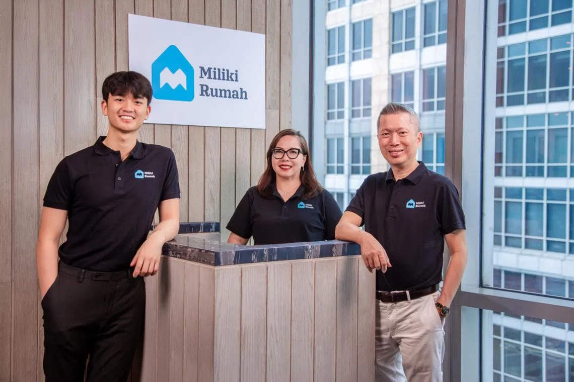 From left: Lau Xin Yuan, co-founder and finance director of MilikiRumah; Marine Novita, co-founder and president director; and Winston Lee, co-founder and chief executive.