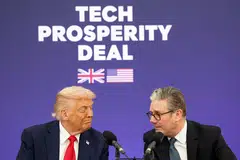 US President Donald Trump (left) and British Prime Minister Keir Starmer agreed to work together on quantum computers and AI under the Tech Prosperity Deal.