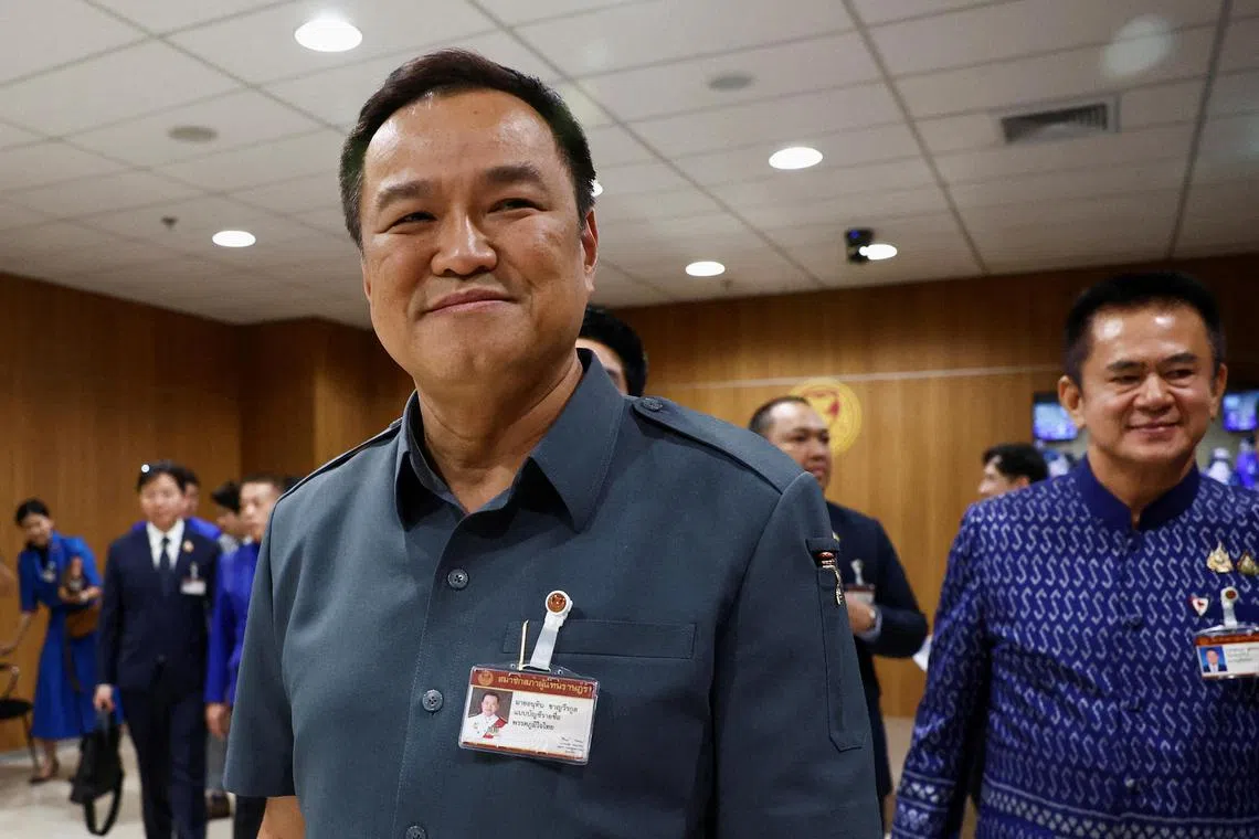 A coalition of opposition MPs has backed conservative construction magnate Anutin Charnvirakul to take the top office, with a vote scheduled for Friday.